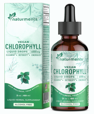 Chlorophyll Liquid Drops: Natural Deodorant and Liver Detox Supplement – with Organic Peppermint Oil – 2 Oz